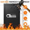 3.3 Cuft Large Home Safes Water and Fireproof, Digital Security Fire Safe Box with Keypad Key and Removable Shelf, Fireproof Document Safe for Home Money Valuables
