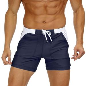 MAGNIVIT Men's Swimwear Swimsuits Solid Basic Long Swim Sport Trunks Board Shorts with Pockets (36, Navy Blue)