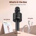 BONAOK Wireless Bluetooth Karaoke Microphone,3-in-1 Portable Handheld Karaoke Mic Speaker Machine Home Party Birthday for All Smartphones Q37 (Black)