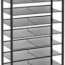 HOOBRO 10-Tier Shoe Rack, Large Capacity Shoe Shelf, Stable and Sturdy, Shoe Storage Organizer with Flat & Slant Adjustable Metal Shelves, for 27-36 Pairs of Shoes, Space Saver, Sturdy BF110XJ01 (10 Tiers (29.5"W))