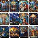 Cholemy 36 Set Nativity Scenes Christmas Cards with Envelopes Traditional Religious Holy Night Christmas Greeting Cards Nativity Scenes Church Xmas Decoration for Women Family Holiday Gift