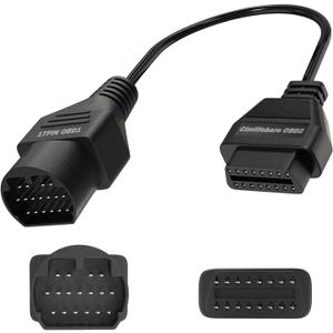 17 Pin OBD1 to 16 Pin OBD2 Adapter Cable for Older Toyota and Mazda Before 2001 Vehicles,OBD1 to OBD2 Convertor Adapter Cable for Older Older Toyota and Mazda Diagnostic Scanner 17 Pin Connector
