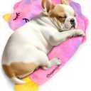 BurgeonNest Small Dog Calming Pillow for Dogs and Cats, Fluffy Soft Colorful Sleep Bolster Cozy Pet Bed Pillow, Great Present for Senior Pup Puppy Kitten, Washable, L (Pink)