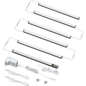 LUMILAND 6 Pcs 12-inch Led Under Cabinet Lighting Plug-in with Hand Wave, Dimmable 6000K Cold White Under Counter Lights Linkable with Memory Function for Kitchen