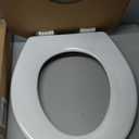 Mayfair Cassel Slow Close Toilet Seat, Easy Clean, Non Slip Premium Wood Seat, Easy Install, Made in USA, Round, White