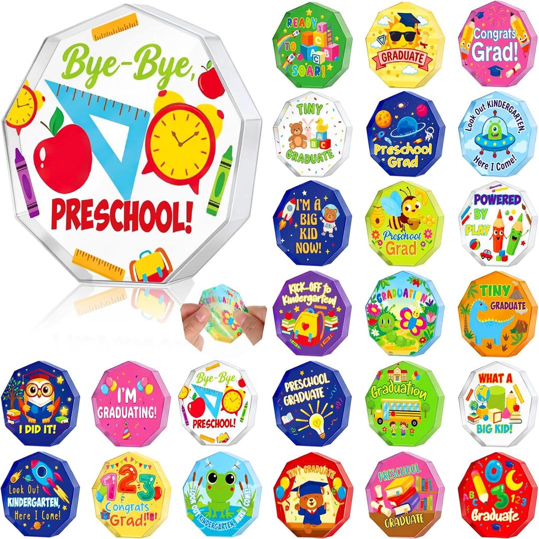 Liliaafar 24 Pcs 2026 Preschool Graduation Gifts for Kids, Acrylic Graduation Awards Bulk Preschool Classroom Gifts for Kids Girls Boys Students Congrats Grad Party Favor Goodie Bags Stuffers