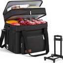 MIYCOO Cooler Bag with Wheels, Double Deck, 60 Can Leakproof Insulated Soft Cooler, Extra Large Expandable Ice Chest for Beach, Picnic, Camping, 30L with wheels