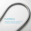 OFFO Shower Hose, 198 in Kink Free Stainless Steel Shower Hose Attachment Electroplating Handheld Shower Head Hose Flex Hoses Extension with Brass Insert & Nut for Pet Bathing Cleaning, Nickel Gray