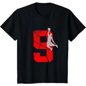 9 Year Old 9th Basketball Birthday Party-Theme Boys Girls T-Shirt S