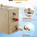 CGOLDENWALL 7.5KW Commercial Self-Draining Steam Generator Shower System Home Steam Bath Spa Generator 30 min to 12 Hours Auto Drain 95-131 for Suitable Space Heating 8 m/283Cubic feet (7.5KW)