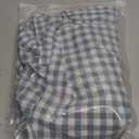 KKJIAF Ruffle Gingham Pillow Covers 20 x 20 Inches, Cotton Gingham Pillow Cases Set of 2, Linen Feel Ruffled Plaid Pillow Shams with Envelope Closure for Sofa Bed (Dusty Blue Plaid)