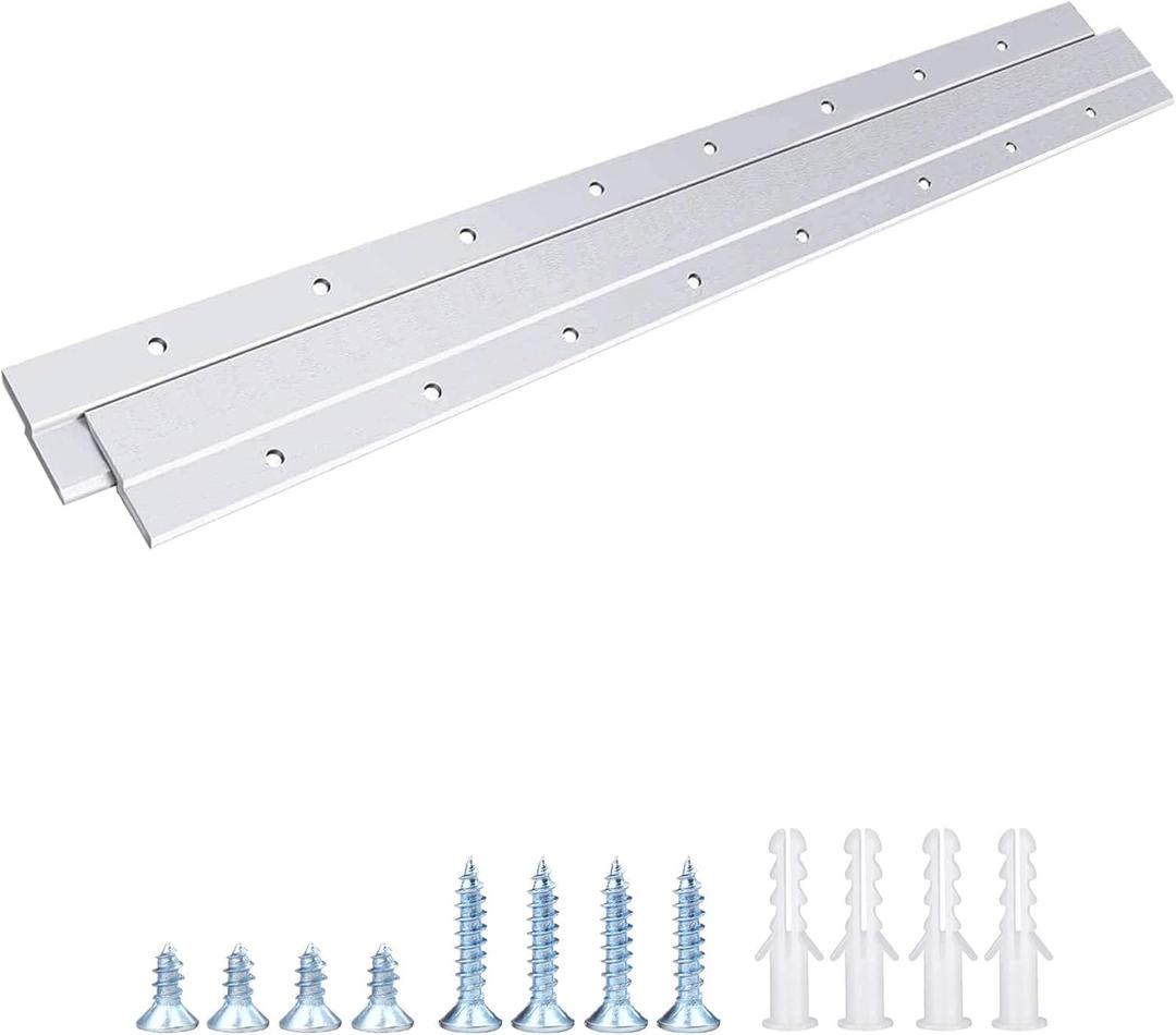 French Cleat Picture Hanger, Aluminum Z Hanger Interlocking Wall Mounting Bracket Hardware Kit Z Clips for Hanging Wall Painting, Mirrors, Panels, Artwork, Cabinet, Whiteboard (18 inch-1 Pair)