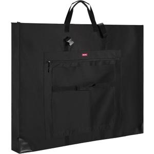 Nicpro Large Size Art Portfolio Case, Artist Portfolio Tote Bag with Leather Corners & Side Widening, Waterproof Storage Portfolio Folder with 3 Pockets for 32'' x 42'' Poster Canvas Sketching Drawing