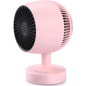 Space Heater,Small Space Heater,1200W Desk Heater for Office,160 Lateral Auto Oscillating,3 Gears Adjustable,PTC Ceramic Heating,Tip-over & Overheat Protection,Fast Heating, Hot And Cold Air Pink