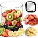 Hendiy Strawberry Slicer with Stainless Blades | Egg & Fruit Slicer Cup for Banana, Cucumber, Mushroom | ABS Detachable Kitchen Gadget - Precision Berry Cutter Tool (Black, 1-Pack)