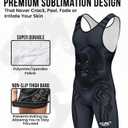 Exxact Sports Sublimated Adult & Youth Wrestling Singlet - Premium Powerlifting Singlet for Men & Boys, Unisex Singlets (Black Panther)