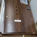 Cat Litter Box Enclosure, Modern Hidden Litter Box Furniture with Scratch Pad, Indoor Cat Washroom House End Table, Entryway Bench for Livingroom (Walnut) (Brown)