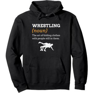 Funny Wrestling Men Boys Wrestling Definition Pullover Hoodie (Small, Black)