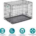 MidWest Homes for Pets 30-Inch iCrate for Medium Breeds, 21-40 lbs, Double Door Folding Dog Crate with Divider Panel, Leak-Proof Tray & Secure Latches, Portable, Durable & Easy to Assemble