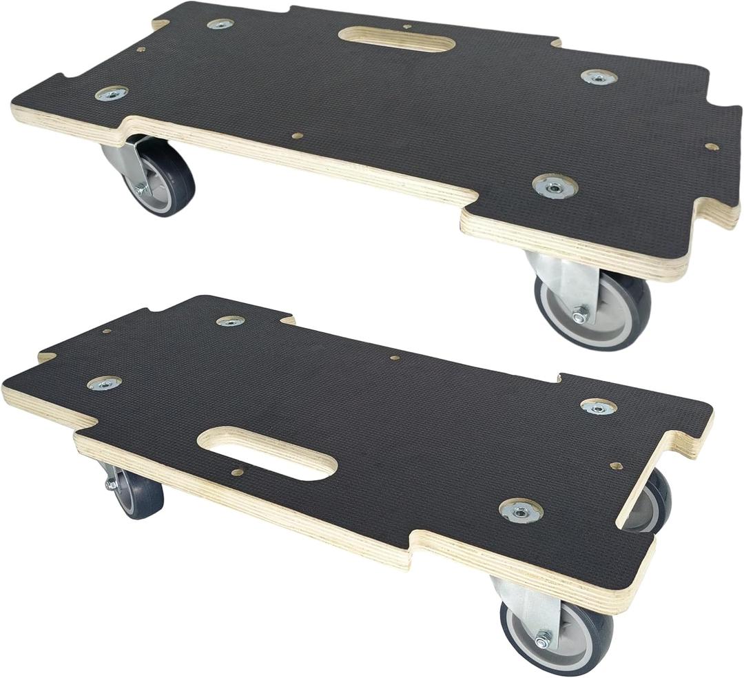 Furniture Dolly 4 Wheels Heavy Duty Spliceable Wood Platform Dolly 2 Pack, 1100 lbs Load Capacity Wood Pallet Jack, Furniture Moving Wooden Appliance Mover with 4 Soft Rubber Silent Wheels