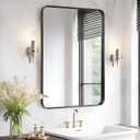 Fabuday Bathroom Mirror Over Sink 24x36 Black - Framed Matte Bathroom Vanity Mirror, Wall Mounted Decor Mirror for Living Room, Restroom, Entryway, Hangs Vertically or Horizontally