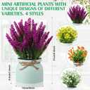 Cindeer 4 Pcs Large Artificial Potted Flowers Fake Potted Plants Plastic Faux Flowers for Home Decor Indoor Artificial Plants in Pots for Wedding Home Desk Tabletop Outdoor Office Kitchen (Classic)