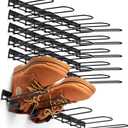 Chunful 6 Pack Wall Mounted Boots Rack Metal Wader Hanger Heavy Duty Shoes Storage Hanging Organizer Holder for Cowboy Boots Shoes Waders Space Saving Entryway Closet Garage Organizer