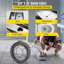 VEVOR Drain Cleaning Cable 75ft x 3/8 inch Solid Core Cable Sewer Cable, Drain Auger Cable Cleaner, Snake Clog Pipe Drain Cleaning Cable W/Four Shapes of Cutters