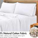 Royale Linens 300 Thread Count 100% Long Staple Combed Cotton Flat Sheet - Super Soft - Top Sheets - Queen Flat Sheet Sold Separately - Breathable, Cool & Crisp Percale Sheets Only (Queen, White)