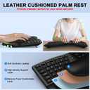 Ergonomic Wireless Keyboard Mouse, Wave Key Bluetooth/2.4G Split Design Ergo Keyboard Mouse Combo with Cushioned Palm Rest, Multi-Device, Rechargeable, for Multi-OS, Windows/Mac/Android