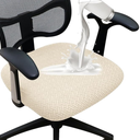 FORCHEER 100% Waterproof Office Chair Seat Cover 20x20 Jacquard Strechable Computer Desk Chair Seat Cushion Slipcover 1 Piece Washable-Beige