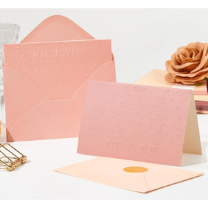 Crisky Embossed Thank You Cards (50 Pack) with Envelopes & Stickers Thank You Greeting Notes Bulk for Birthday, Baby Shower, Bridal Shower, Wedding, Graduation (Rose)