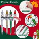 NEWEST 12 Pieces Christmas Beadable Pens Kit Cute Snowman Bead Pens with 48 Beads & 3 Ribbons DIY Pen Making Kit Black Ink Beaded Ballpoint Pens Bulk for Christmas Gifts School Office Supplies