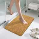 Bathroom Rugs Non Slip 30"x20", Absorbent Bath Mats Quick Dry, Shaggy Microfiber Bath Rugs, Extra Soft Plush, Machine Washable Bath Mats for Bathroom Floor, Tub and Shower, Khaki