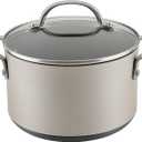 Anolon Achieve Hard Anodized Nonstick Saucepot with Lid, Aluminum, 4 Quart, Silver