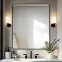 Delma Bathroom Vanity Mirror, Black Framed Bathroom Mirror for Over Sink, High-Definition Bathroom Mirror, Versatile Bathroom Vanity Mirror, Hangs Horizontally or Vertically(36x30, Black)
