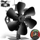 XTIMES Oscillating Wood Stove Fan Heat Powered Fireplace Fan with Magnetic Thermometer Thermoelectric Fan for Wood Burning Stove/Pellet/Log Burner