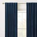 RYB HOME Velvet Curtains 96 inches - Blackout Curtains for Living Room,Thermal Insulated Noise Reducing Panels Luxury Vertical Sense Window Decor for Party Backdrops, Navy Blue, W52 x L96, 2 Panels