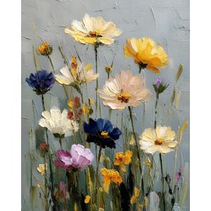 CHWGLFGG Paint by Numbers Kit for Adults Beginner, Wild Flowers Adult Paint by Number Kits on Canvas, DIY Acrylic Oil Easy Painting by Numbers for Home Wall Decor 16X20 inch (Without Frame)