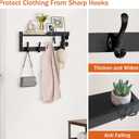 Dreampossible Coat Rack Wall Mount with Shelf, Coat Hanger Wall Mount with Key Hooks and Mail Holder, Wood Entryway Floating Shelf with Hooks and Storage, Hat Rack for Wall Key Holder Mail Organizer