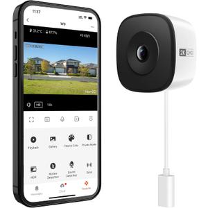 Window Security Camera 3MP 2K, Indoor WiFi Cameras 2.4GHz/5GHz with Colorvue AI Color Night Vision, Person Detection with Auto-Focus, 24/7 Recording Compatible with Alexa & Google Home