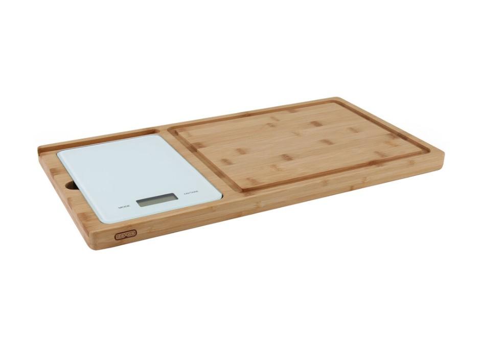 Dexas Prep and Weigh Bamboo Cutting Board with Digital Scale