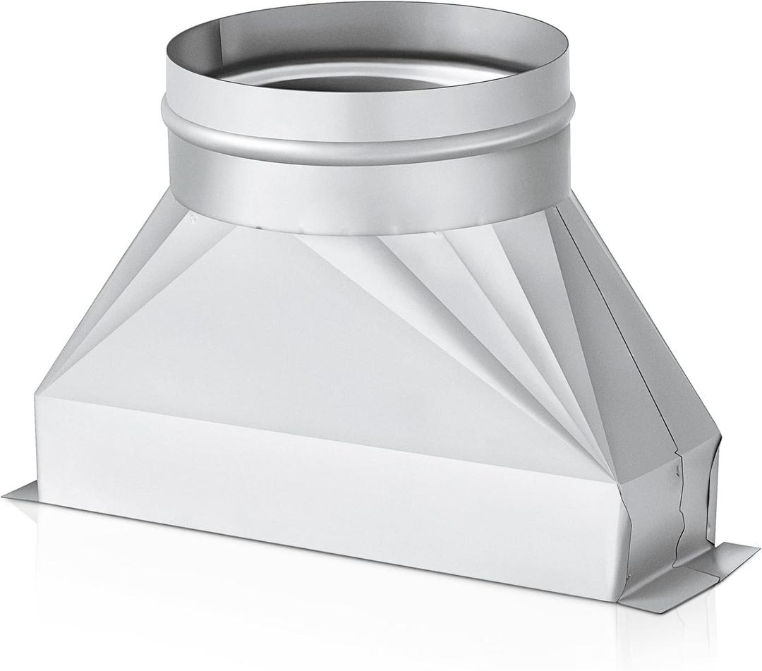 Tandefio 6" Dia Rectangular to Round Duct Transition 3-1/4" x 10" to 6" Galvanized Transition to Round HVAC Duct Adapter Microwave Vent Kit for Range Hood, Exhaust Vent