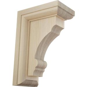 Ekena Millwork BKTW02X04X06TMRW Small Thompson Wood Wood Brackets, 2 1/2"W x 4"D x 6"H , Rubberwood
