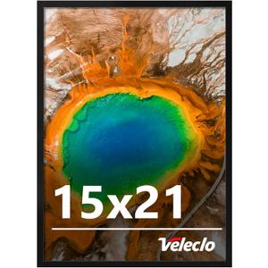 15x21 Picture Frame for Wall Display, 15x21 Black Picture Frame with Shatter Resistant Plexiglass, Stable and Sturdy 15 x 21 Poster Frame for Wall Display, Handpicked Gift Collection, 1 Pack