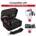 iVoler Carrying Storage Case for Nintendo Switch/Switch OLED Model (2021), Portable Travel All Protective Hard Messenger Bag Soft Lining 18 Games for Switch Console Pro Controller & Accessories Black, 6.2''/7.0''