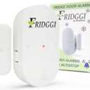 Freezer Door Alarm with 60 Second Delay, 2, 3, and 4 Minute Reminders, Refrigerator and Fridge Door Alarm or Chime, Low/Loud 80 to 110 dB  Compact Size. (White)