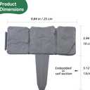 VYNTRA 20Pcs Landscape Garden Edging Border No-Dig 9 Inch Tall Flower Bed Border 16FT Length Plastic Stone-Like Textured for Fence Decorative Lawn Plastic Fencing Flexible for Patio Yard Pathway Grey