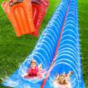 JAMBO 30FT x 8FT XXL MEGA Water Slide and 2 Bodyboard Updated Model Extra Long Extra Wide Slip Splash and Slide for Kids, Heavy Duty Backyard Lawn Waterslide, Outdoor Water Toy, Splash Mat Splash Pad (Double Lane 30FT)