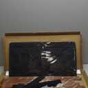  MHACVVO Bamboo Luggage Rack with 4 Storage Compartments, Foldable Suitcase Stand for Guest Room, 150lbs Capacity, Sturdy, Space-Saving and Easy to Assemble Organizer (Walnut 1 Pcs)